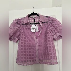 English Factory Lavender Grid Blouse